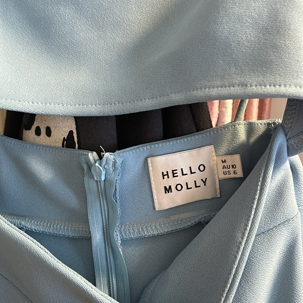 HELLO MOLLY LIGHT BLUE MIDI DRESS - Picture 4 of 6